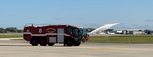 ARFF vehicle at emergency exercise